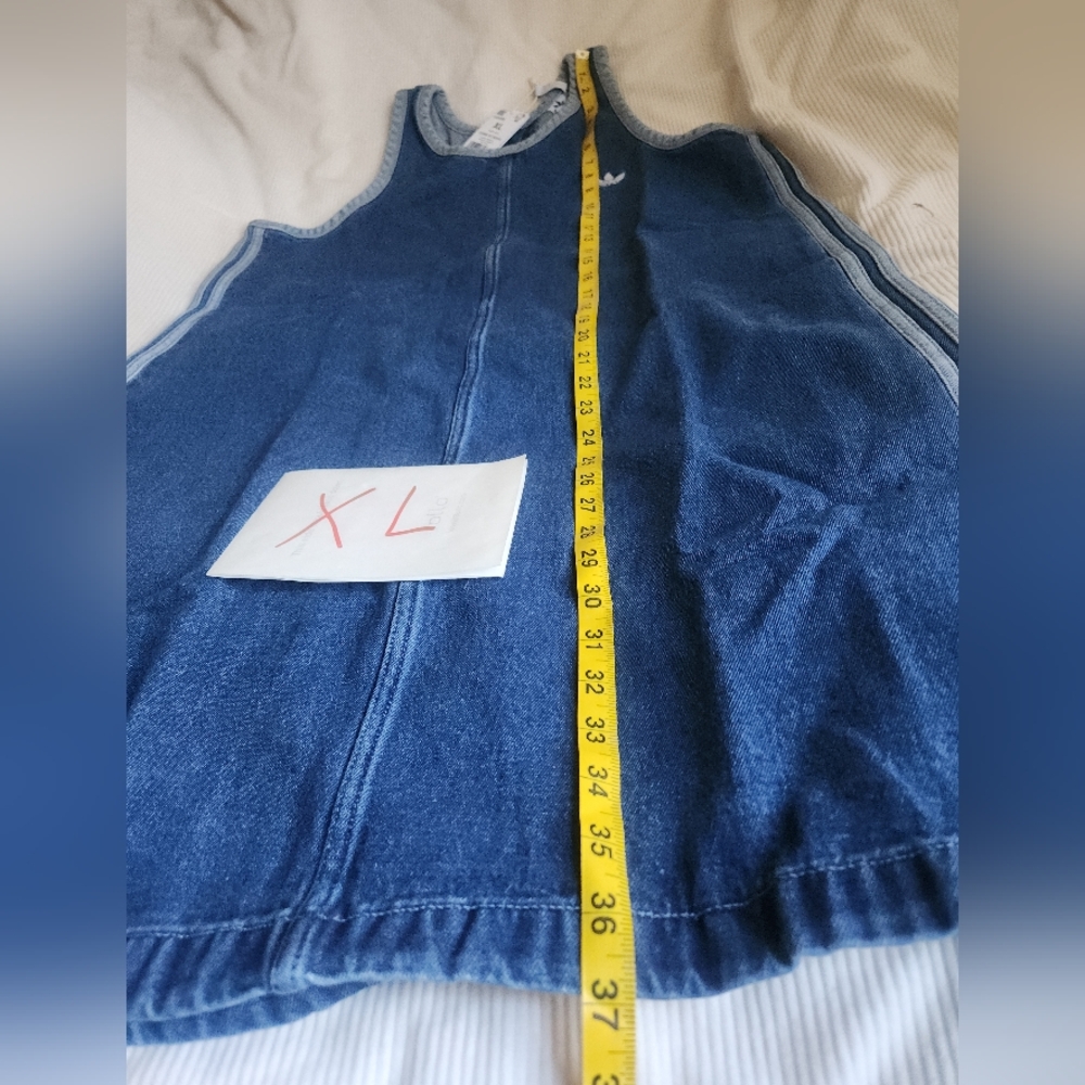 Adidas Women's Denim Tank Dress Indigo Denim 100 Cotton Nwt - Picture 13 of 16